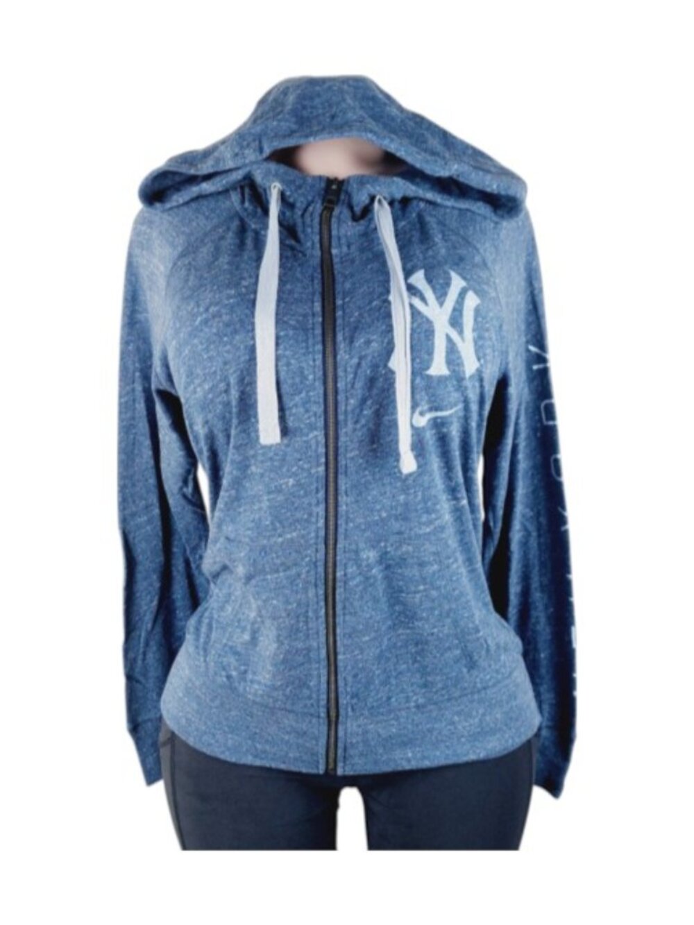 Nike Women's Blue New York Yankees Gym Vintage Full-Zip Hoodie Size M